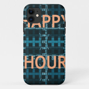 Happy Hour Text Blue Vector Art Print title_seo2