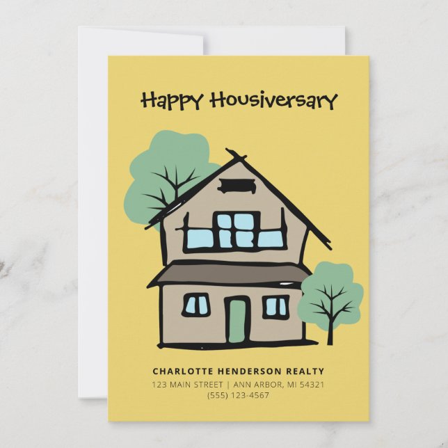 Happy Housiversary Modern Client Zuhause Jubiläum Karte (Vorderseite)