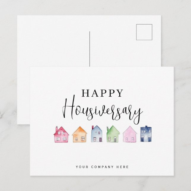 Happy Housiversary Real Anwesen Postkarte (Vorne/Hinten)
