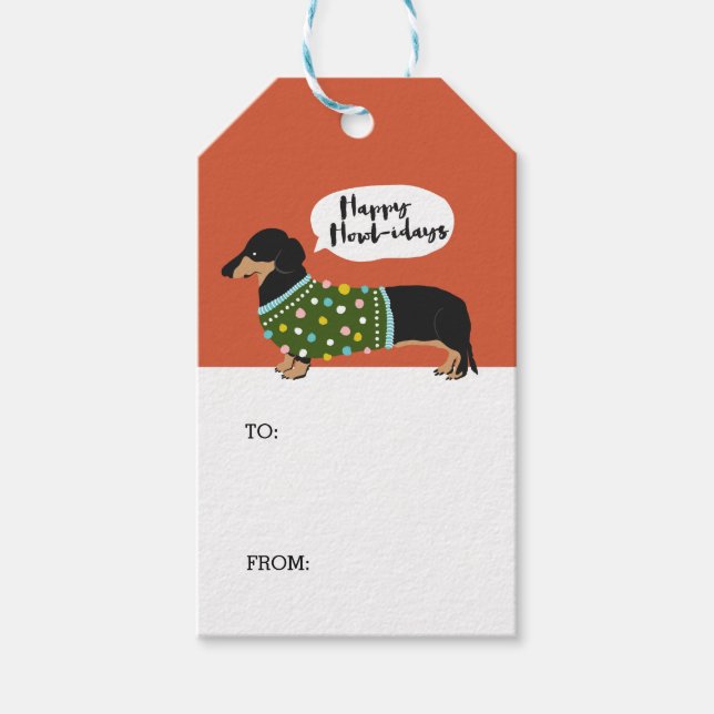 Happy Howl-idays Geschenkanhänger (Vorderseite)