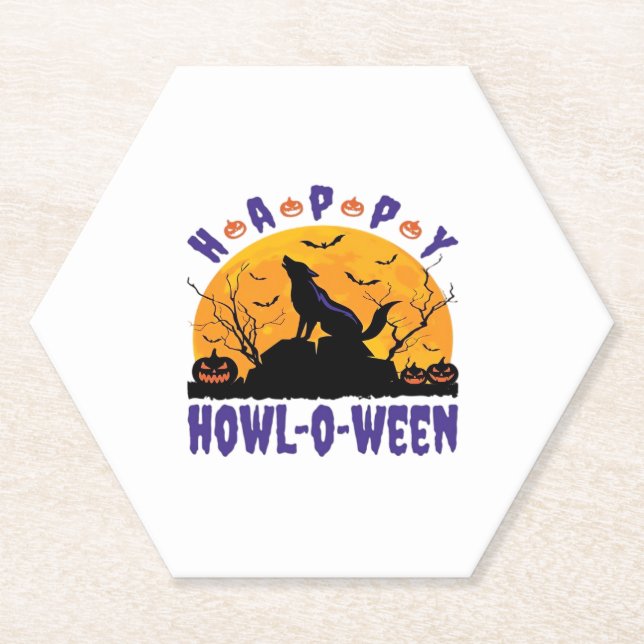 Happy Howl O Ween Howling Halloween Dog Essential  Untersetzer (Vorderseite)