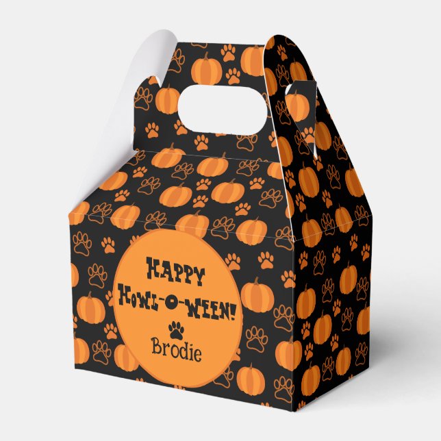 Happy Howl-O-Ween Personalized Dog Halloween Geschenkschachtel (Vorderseite)