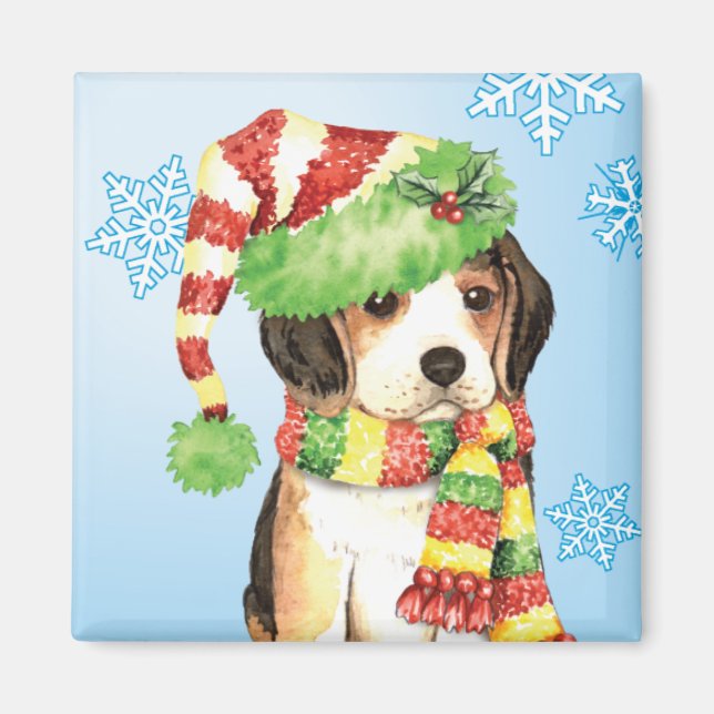Happy Howliday Beagle Magnet (Vorne)