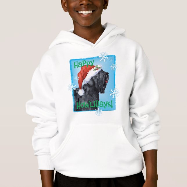 Happy Howliday Black Russian Terrier Hoodie (Vorderseite)