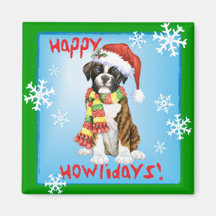 Happy Howliday Boxer Magnet