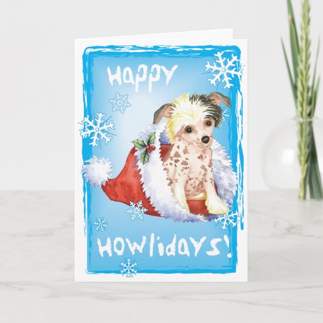 Happy Howliday Chinesisch gekreist Feiertagskarte (Vorderseite)