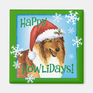 Happy Howliday Collie Magnet