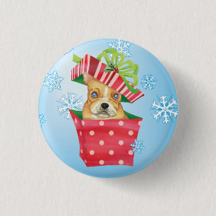 Happy Howliday French Bulldog Button