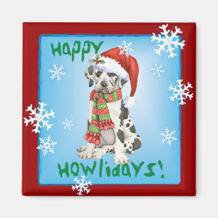 Happy Howliday Great Dane Magnet