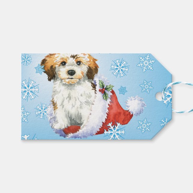 Happy Howliday Havanese Geschenkanhänger (Vorderseite (Horizontal))