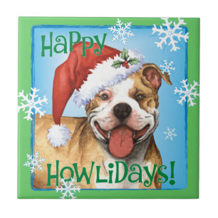 Happy Howliday Pit Bull Terrier Fliese