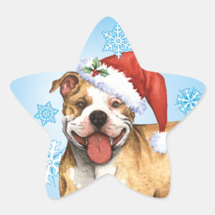 Happy Howliday Pit Bull Terrier Stern-Aufkleber