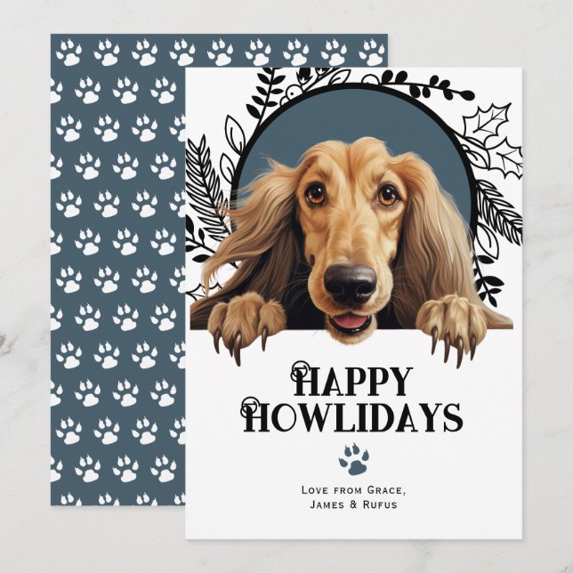 Happy Howlidays Afghan Hound Weihnachten (Vorne/Hinten)