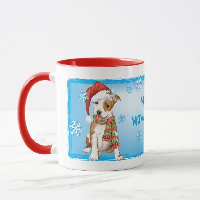 Happy Howlidays Am Staff Tasse (Links)