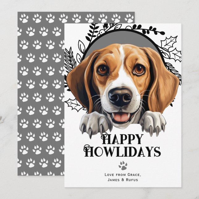 Happy Howlidays American Foxhound Dog Weihnachten (Vorne/Hinten)