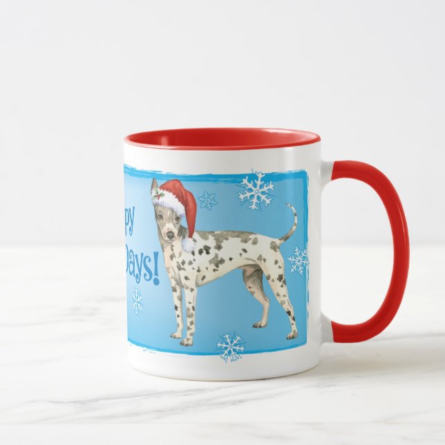 Happy Howlidays American Hairless Terrier Tasse (Rechts)