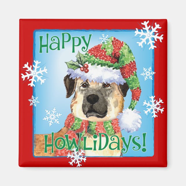 Happy Howlidays Anatolian Shepherd Magnet (Vorne)