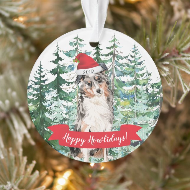 Happy Howlidays Australian Shepherd Hund Weihnacht Ornament (Baum)