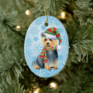 Happy Howlidays Australian Terrier Keramik Ornament