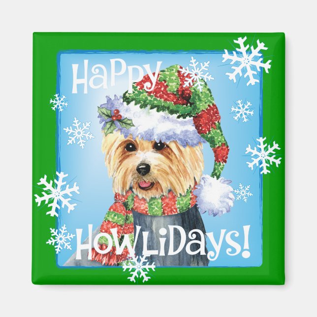 Happy Howlidays Australian Terrier Magnet (Vorne)
