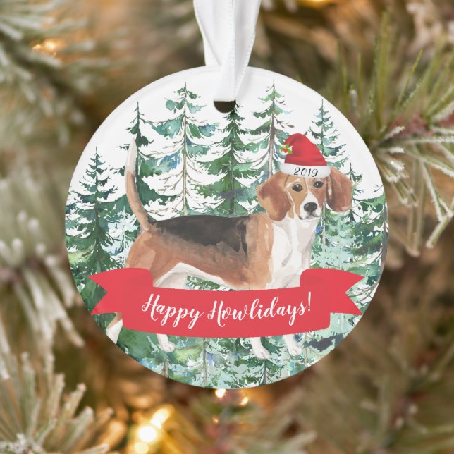 Happy Howlidays Beagle Hunde Weihnachten Ornament (Baum)