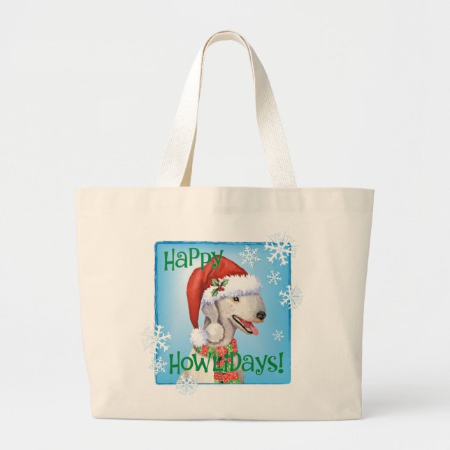 Happy Howlidays Bedlington Terrier Grand Sac fourr (Devant)