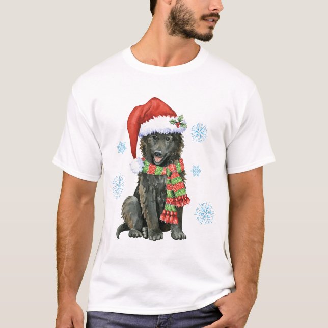 Happy Howlidays Belgium Sheepdog T-Shirt (Vorderseite)