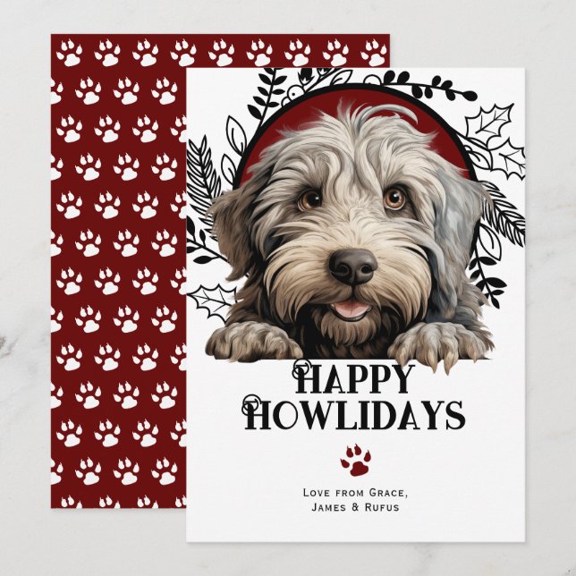 Happy Howlidays Bergamasco Dog Weihnachten (Vorne/Hinten)