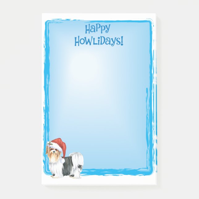 Happy Howlidays Biewer Terrier Post-it Notes Post-it Klebezettel (Vorderseite)