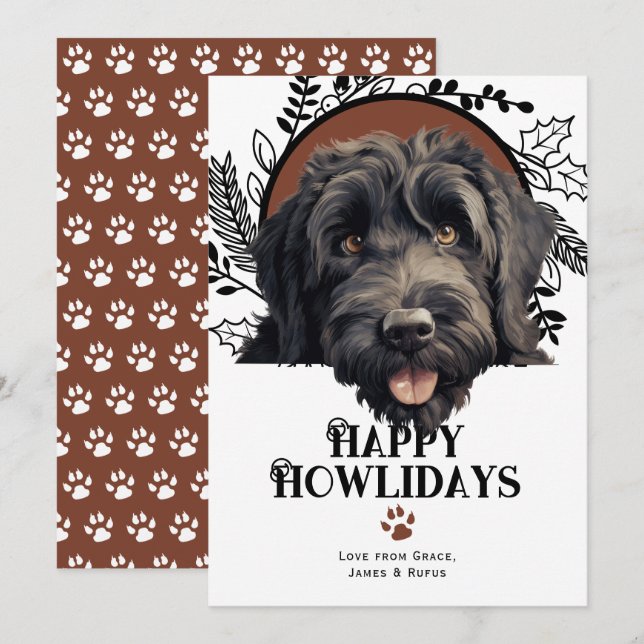 Happy Howlidays Black Russian Terrier Weihnachten (Vorne/Hinten)