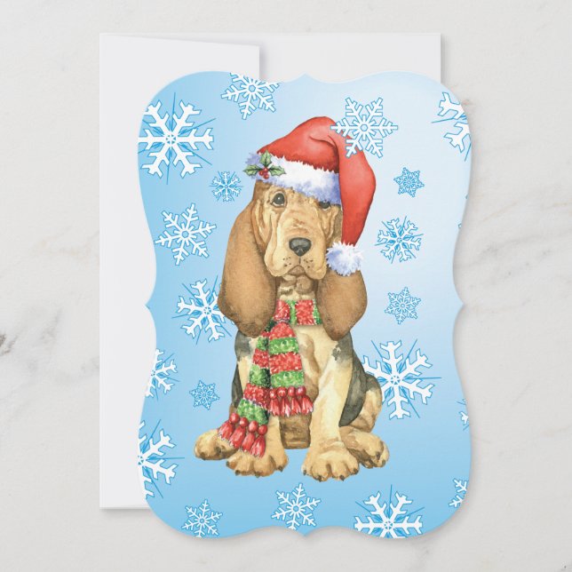 Happy Howlidays Bloodhound Feiertagskarte (Vorderseite)