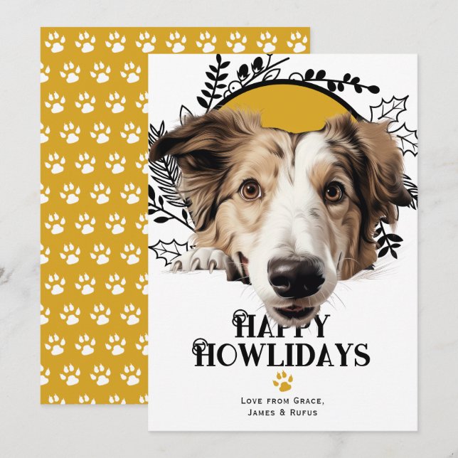 Happy Howlidays Borzoi Dog Weihnachten (Vorne/Hinten)