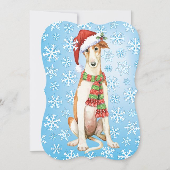 Happy Howlidays Borzoi Feiertagskarte (Vorderseite)