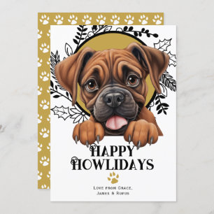 Happy Howlidays Boxer Dog Weihnachten