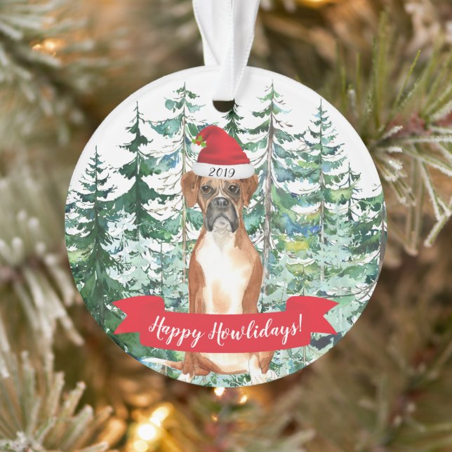 Happy Howlidays Boxer Weihnachten Ornament (Baum)