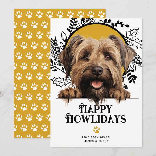 Happy Howlidays Briard Dog Weihnachten (Vorne/Hinten)