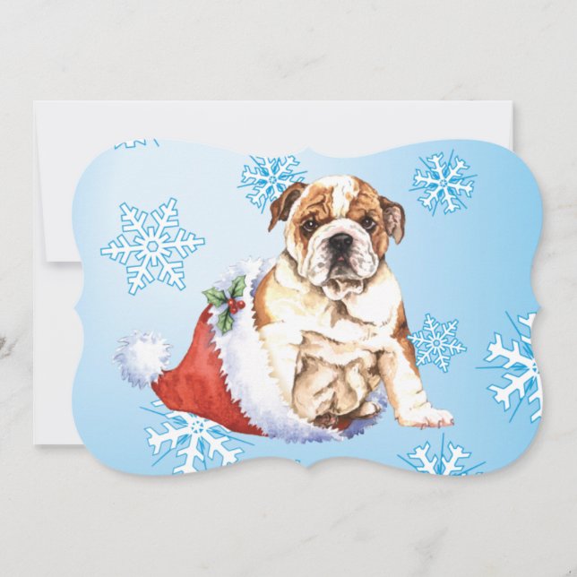Happy Howlidays Bulldog Feiertagskarte (Vorderseite)