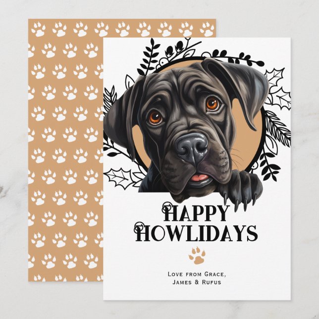 Happy Howlidays Cane Corso Dog Weihnachten (Vorne/Hinten)