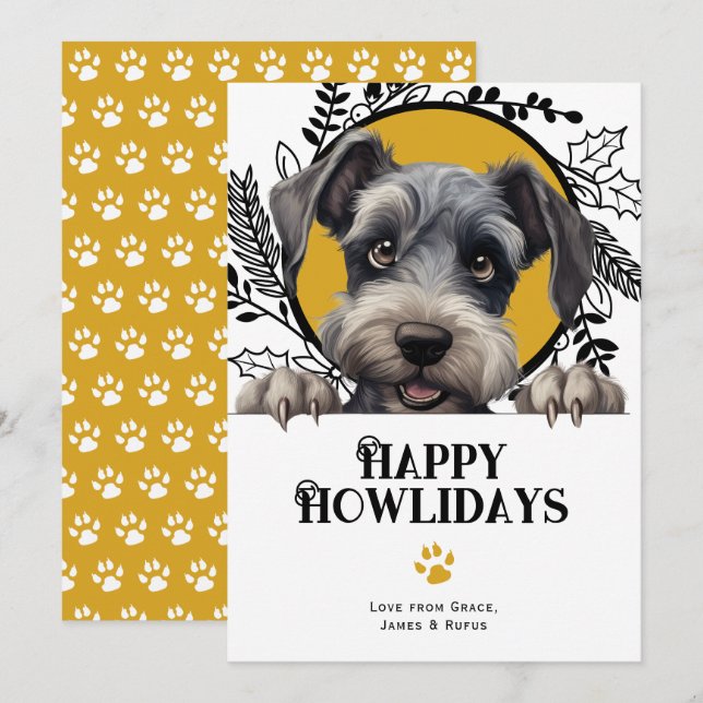 Happy Howlidays Cesky Terrier Dog Weihnachten (Vorne/Hinten)