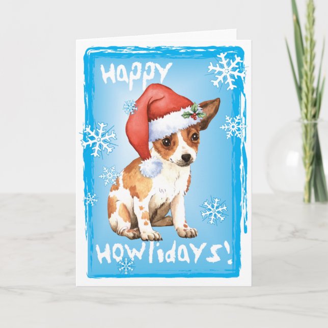 Happy Howlidays Chihuahua Feiertagskarte (Vorderseite)