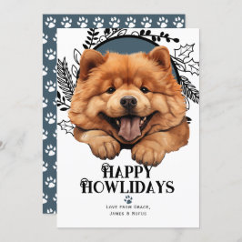 Happy Howlidays Chow Chow Dog Feiertagskarte