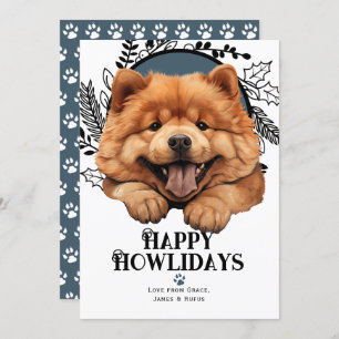 Happy Howlidays Chow Chow Dog Feiertagskarte
