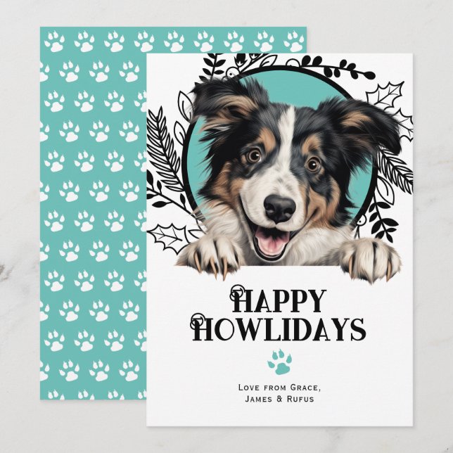Happy Howlidays Collie Dog Weihnachten (Vorne/Hinten)