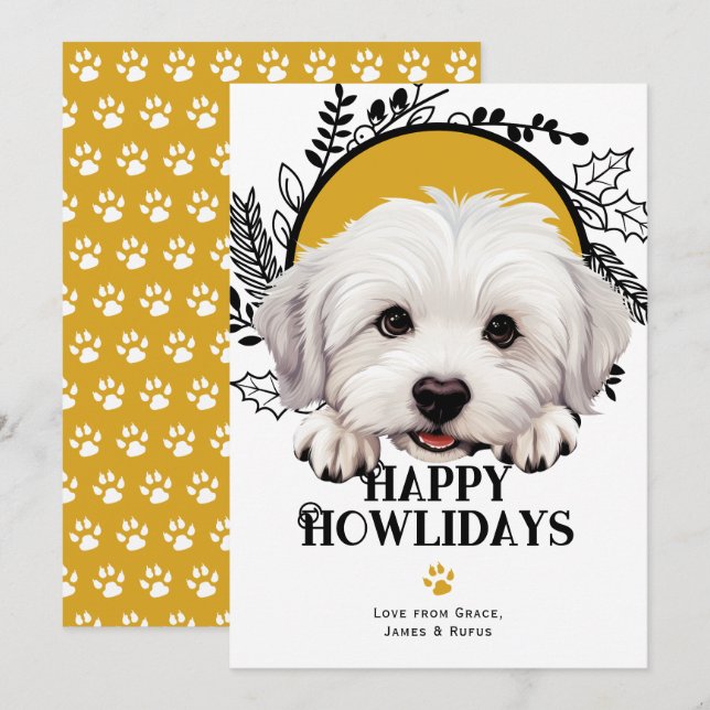 Happy Howlidays Coton De Tulear Dog Weihnachten (Vorne/Hinten)