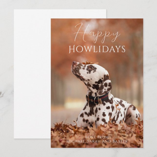 Happy Howlidays Dog Foto Weihnachten (Vorne/Hinten)