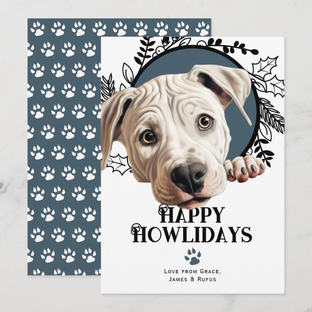 Happy Howlidays Dogo Argentino Dog Weihnachten (Vorne/Hinten)