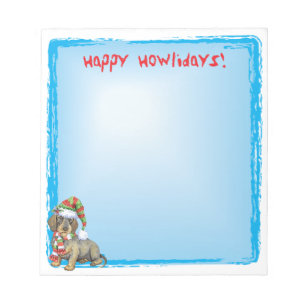 Happy Howlidays Drahthaar Dackel Notizblock