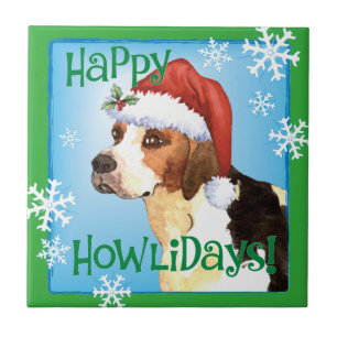 Happy Howlidays English Foxhound Fliese