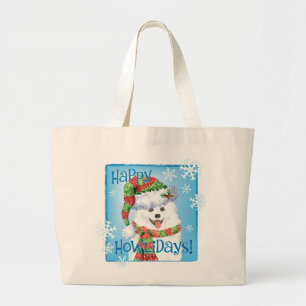 Happy Howlidays Eskimo Chien grand Sac fourre-tout