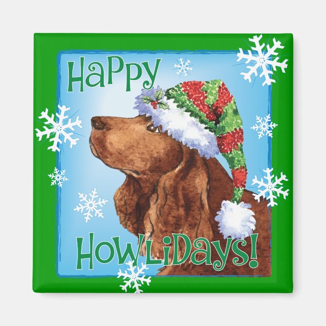 Happy Howlidays Field Spaniel Magnet (Vorne)